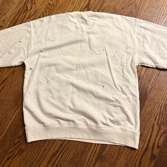 NWOT Tricia Fix Exclusive Denim & Kantha Patchwork Crewneck Sweatshirt in Ivory - Picture 3 of 8